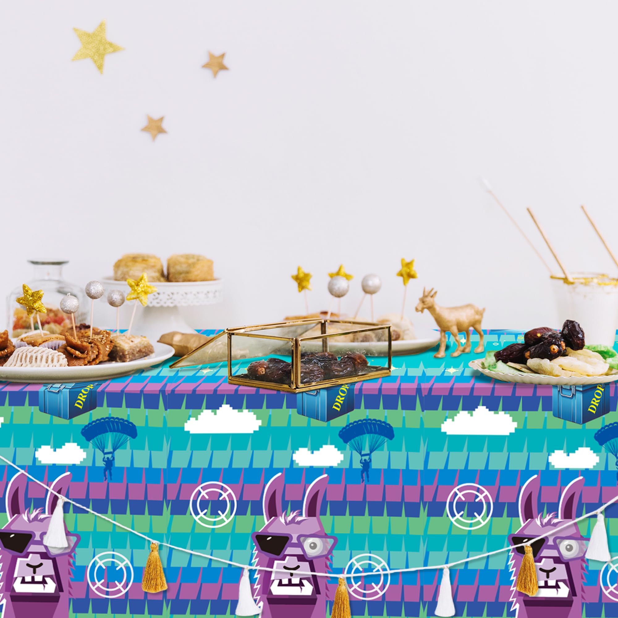 Haxpacal game party table cover protects surfaces from spills and stains.