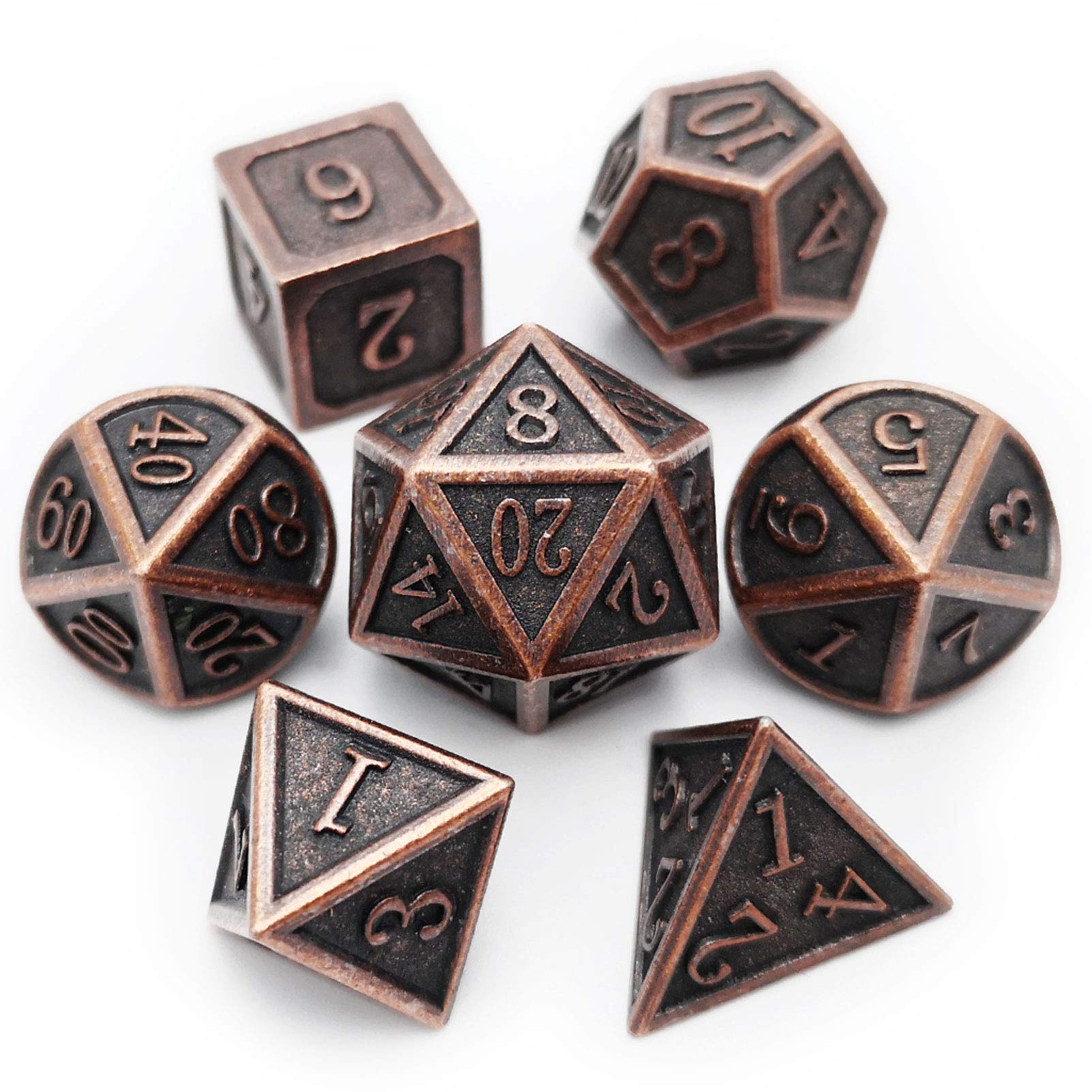Haxtec antique copper DND D20 dice close-up for durable, satisfying rolls