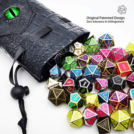 Haxtec dice bag showcases palm-sized travel design for on-the-go gaming.