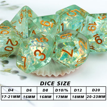 Haxtec dice with stickers for customization.