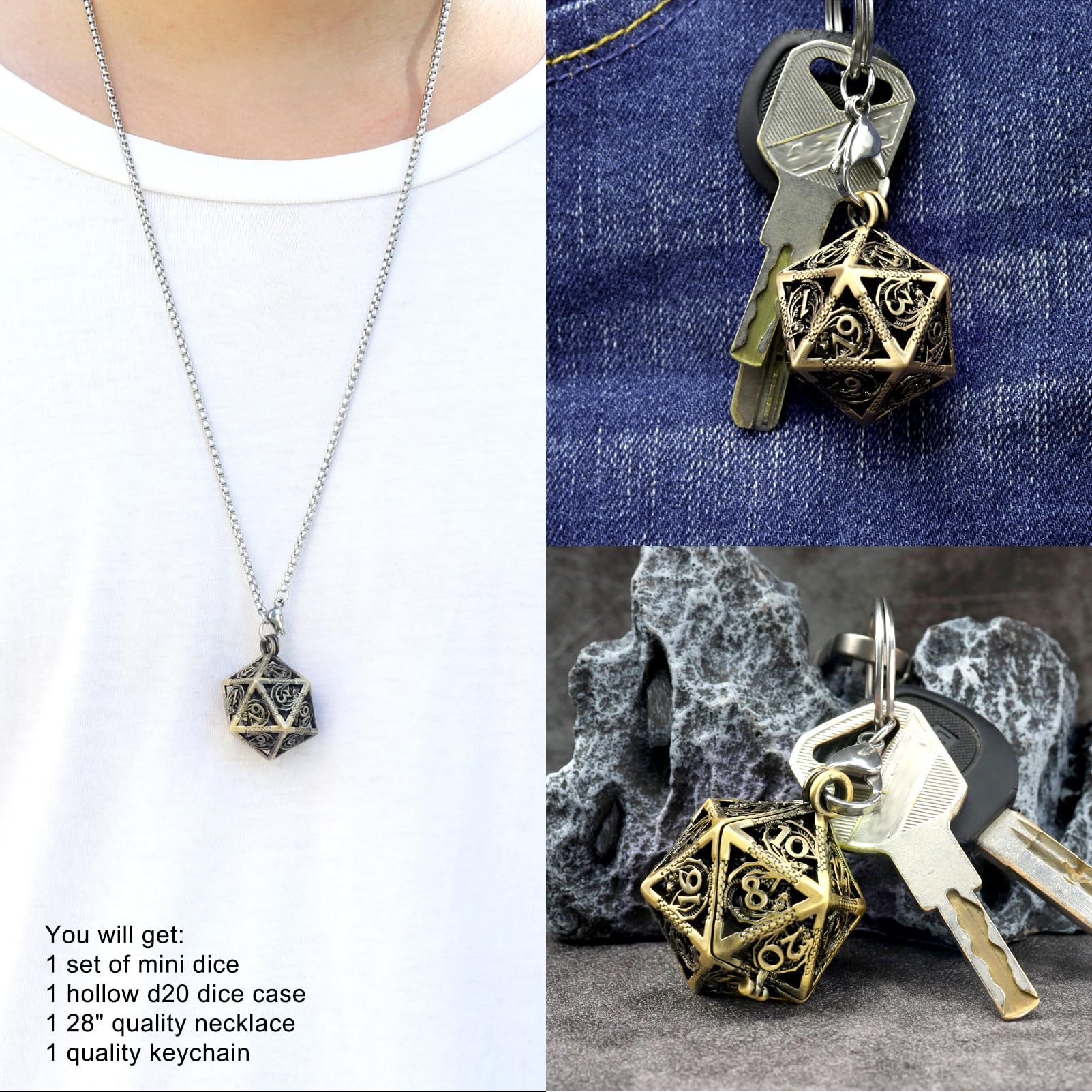 Haxtec DND dice keychain ready for adventures