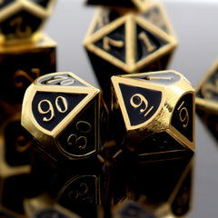 Haxtec DND dice set: D10 (00-90) with gold edges for dramatic results