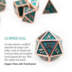 Haxtec DND metal teal d6 dice with durable zinc alloy construction.