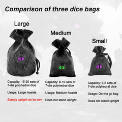 Haxtec dragon dice bag drawstring closure in action for quick access
