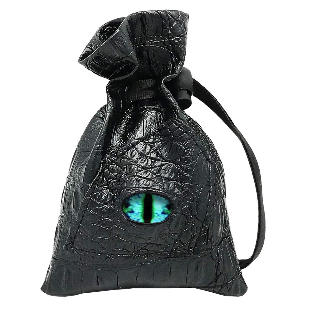 Haxtec Dragon Eye Dice Bag with drawstring leather for secure on-the-go dice storage