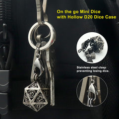Haxtec hollow brass dice cage keeps dice secure during transport.