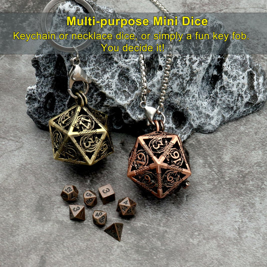 Haxtec hollow brass dice case holds tiny dice securely