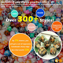 Haxtec polyhedral dice with high contrast numbers for fast rolls