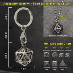 Haxtec solid zinc alloy D&D dice for durability.
