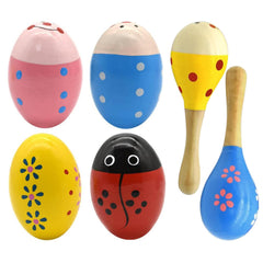 Hayder wooden Easter eggs shaker with colorful patterns for joyful rhythm play.