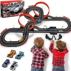 Hayxun 30ft dual slot car track setup for immersive family racing fun