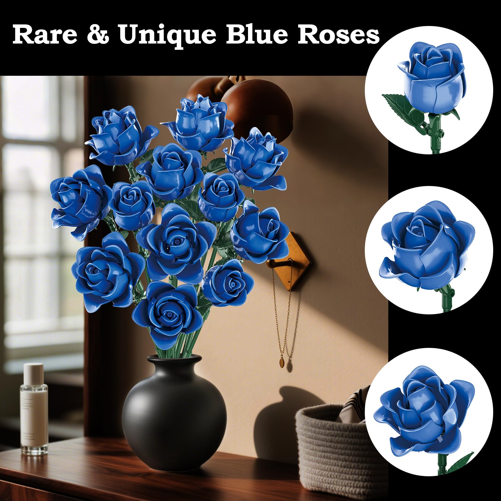 HAYXUN blue rose close-up with premium pieces for a vibrant, lasting display.