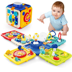 HAYXUN Busy Board sensory buttons enhance fine motor skills and exploration.
