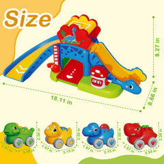 HAYXUN Dino playset fosters solo and group play with durable, toddler-friendly design.