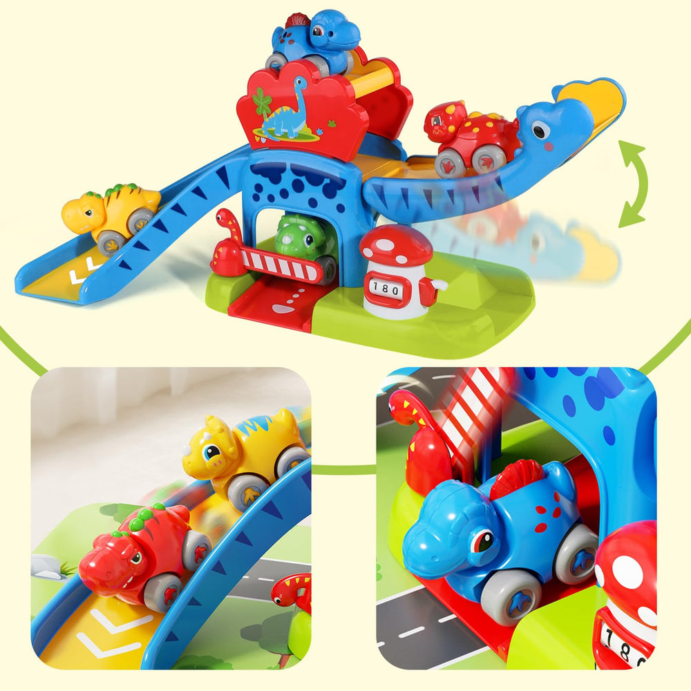 HAYXUN Dinosaur track bridges create varied paths that spark storytelling and problem solving.