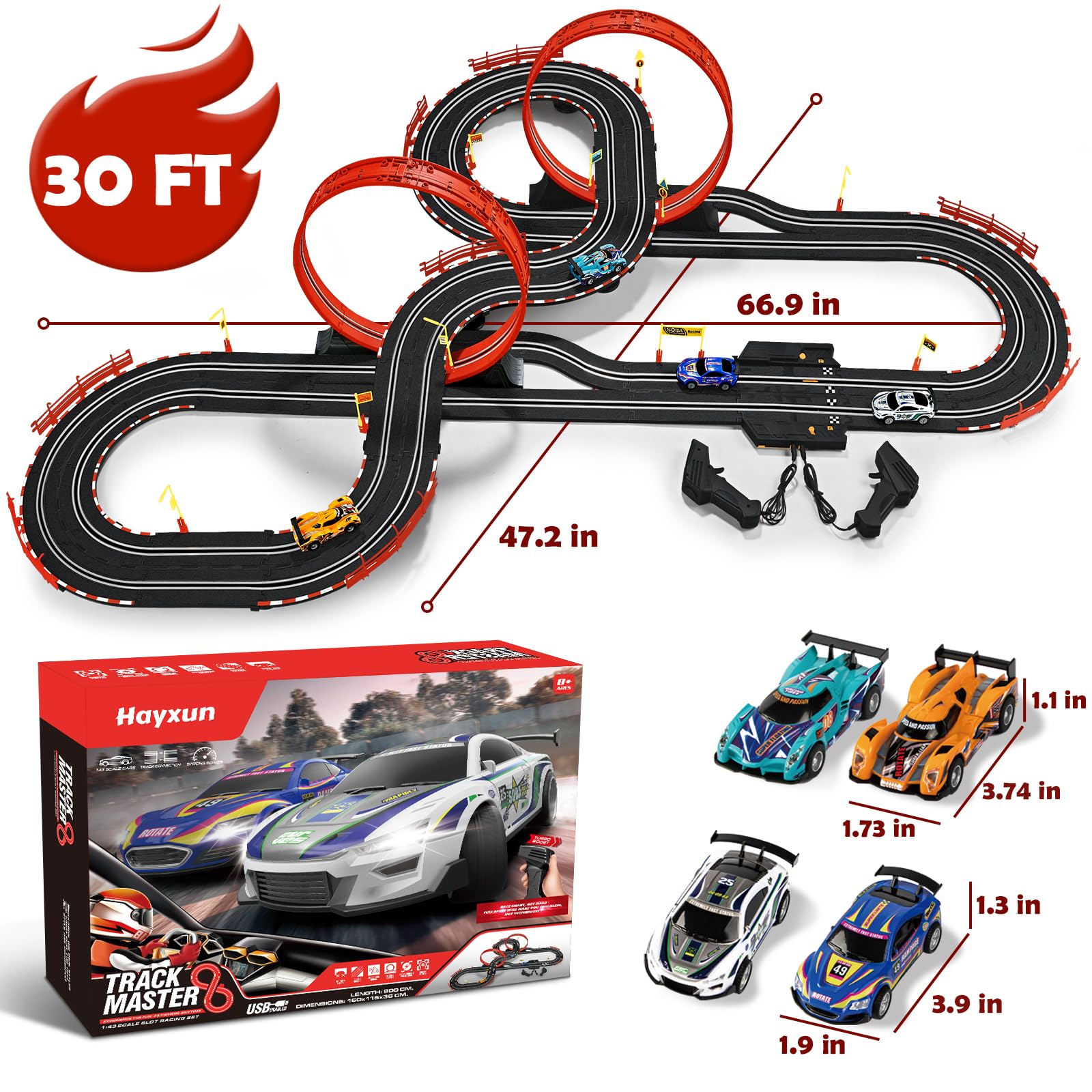Hayxun gift-ready slot car set ideal for birthdays and holidays