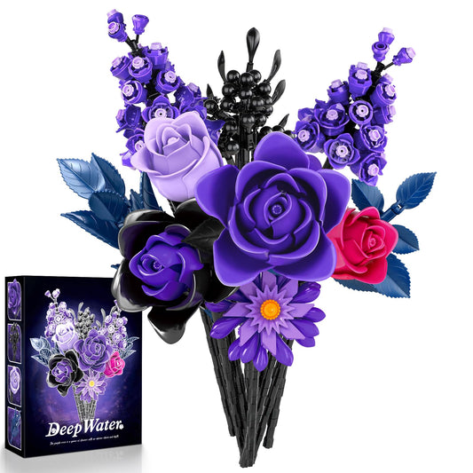 HAYXUN purple rose bouquet kit for elegant Halloween indoor decor.