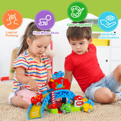 HAYXUN Montessori-inspired dinosaur toy supports color and number recognition during active play.