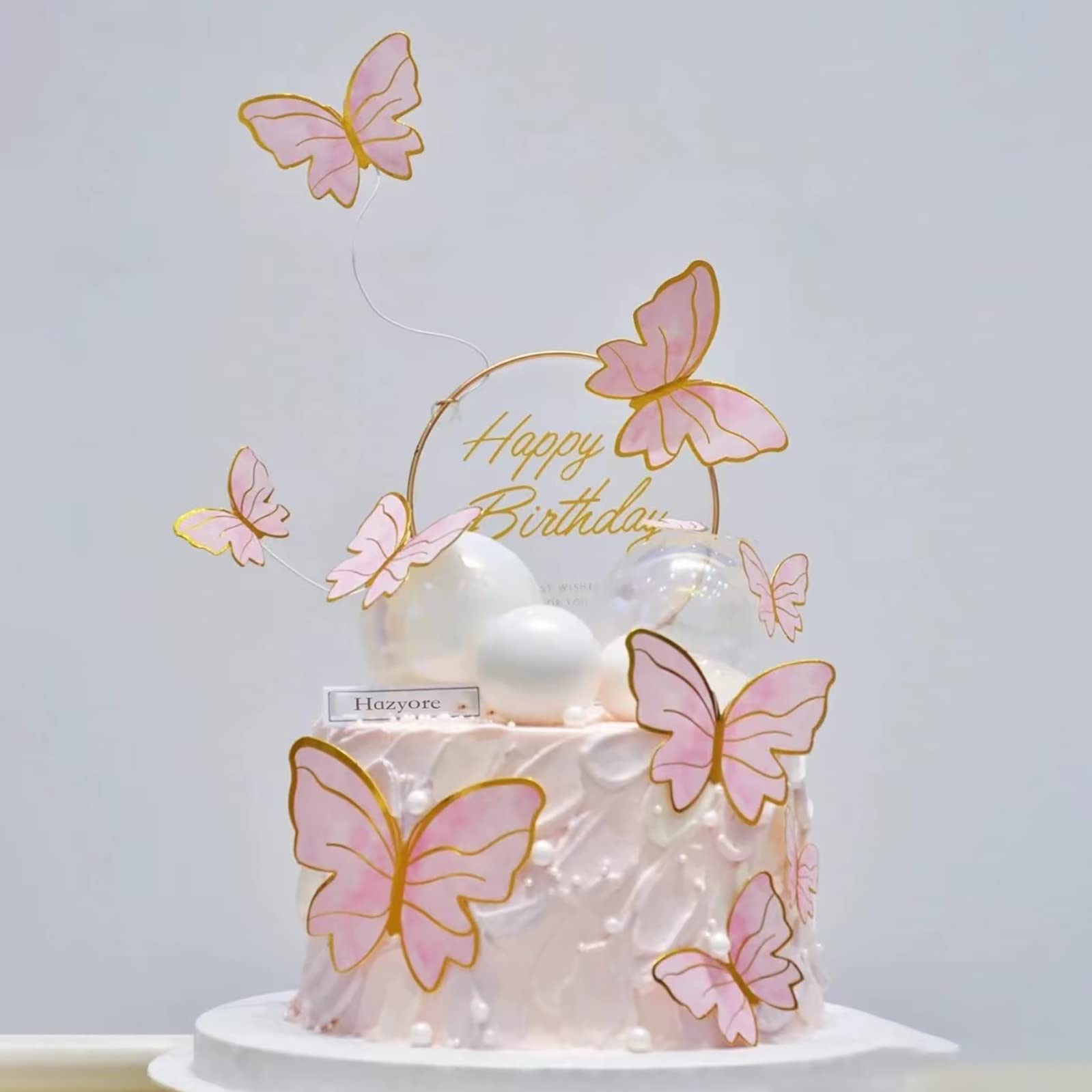 Hazyore happy birthday topper set offers a polished cake centerpiece