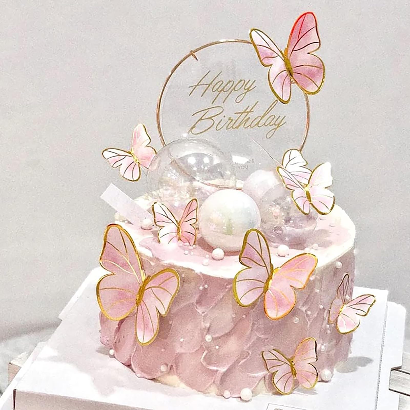Hazyore pink butterfly cake toppers add a delicate touch to cupcakes