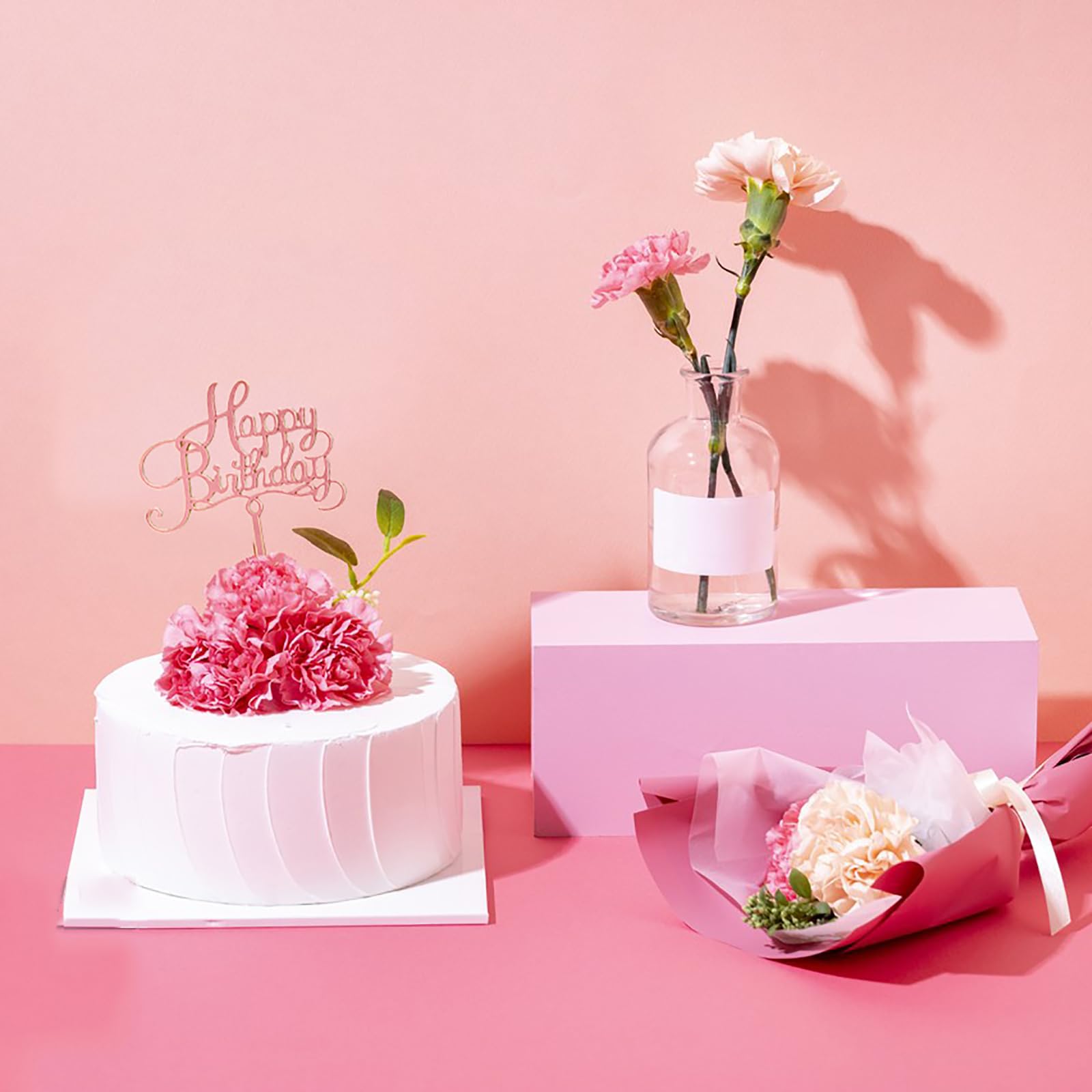 Hazyore rose gold toppers decorate cupcakes and desserts with chic sparkle.