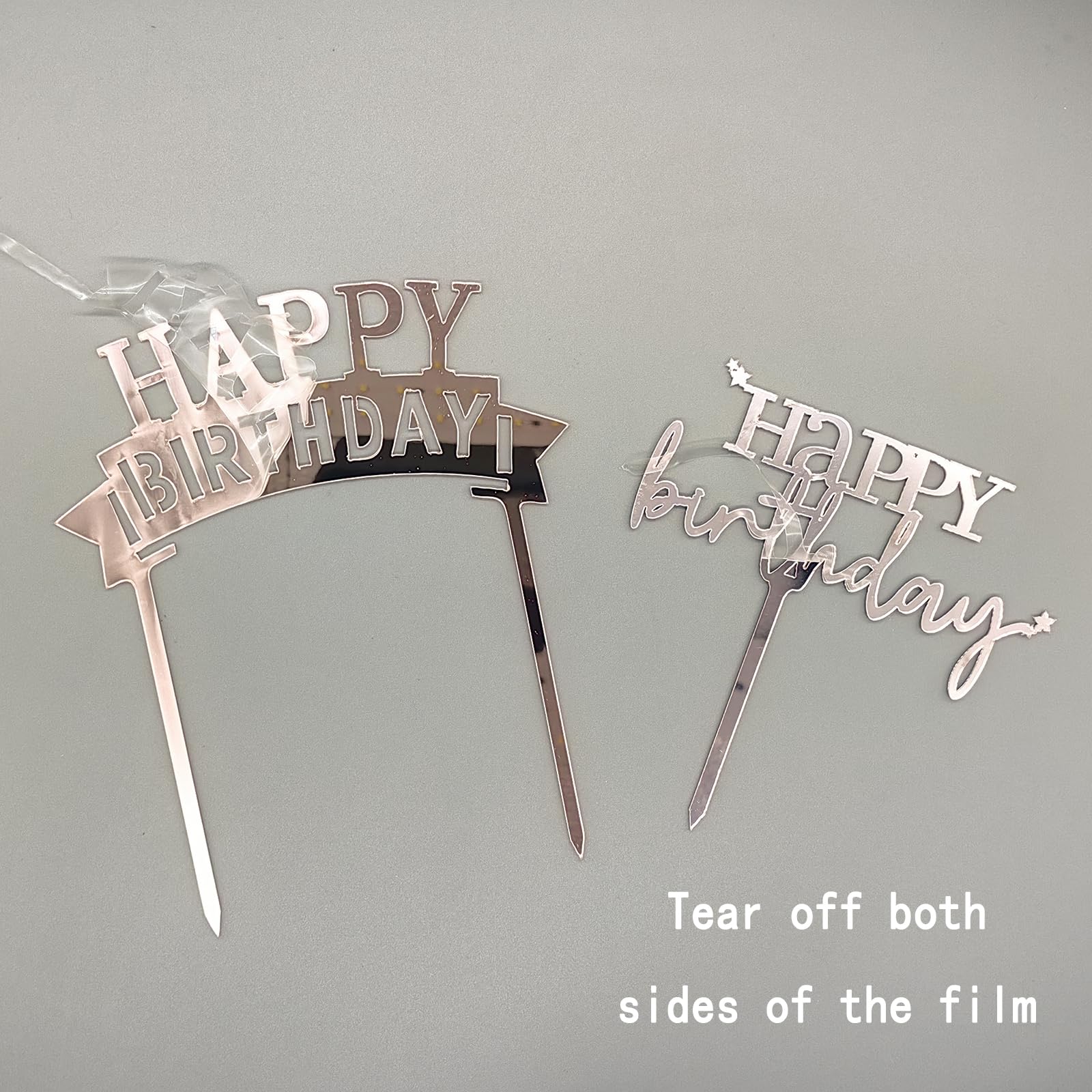 Hazyore Rose Gold Happy Birthday letters topper adds festive shine.
