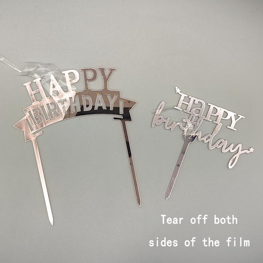Hazyore Rose Gold Happy Birthday letters topper adds festive shine.