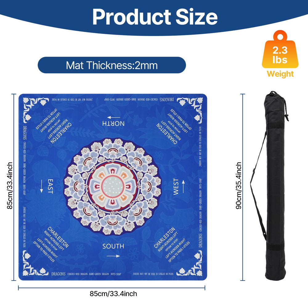 HBLEDOT Mahjong Mat measures 33 by 33 inches for versatile tables.