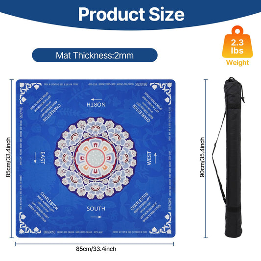 HBLEDOT Mahjong Mat measures 33 by 33 inches for versatile tables.