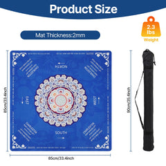 HBLEDOT Mahjong Mat measures 33 by 33 inches for versatile tables.