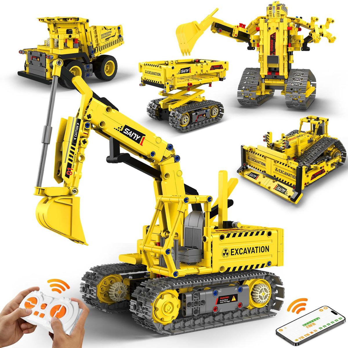 HBUDS robot building kit front view with colorful bricks supports early engineering curiosity.