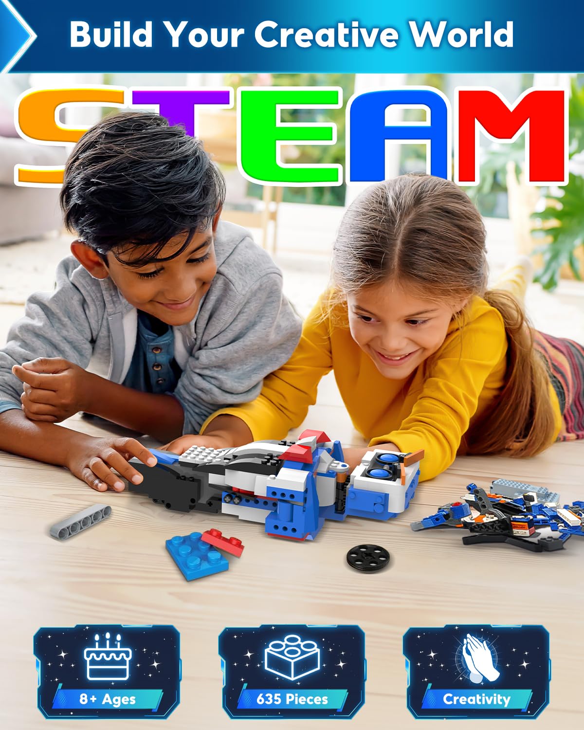 HBUDS robot building kit remote control highlights hands-on control for engaging play.