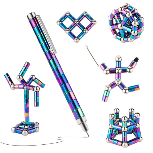 HBYLXTJ color fidget pen with magnetic robot pose for creative focus
