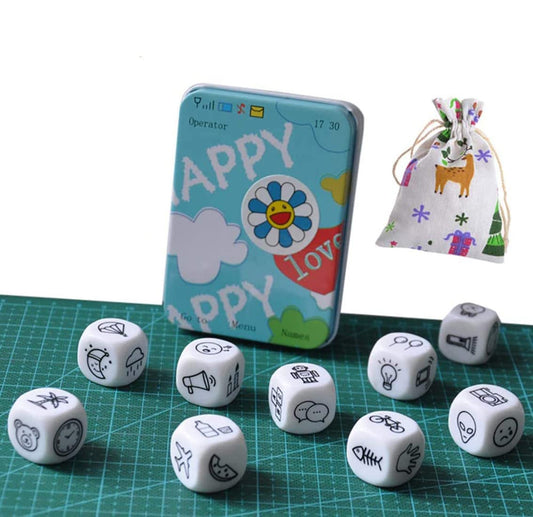 HCDIM Happy Story Dice nine-cubes set promotes limitless storytelling possibilities.