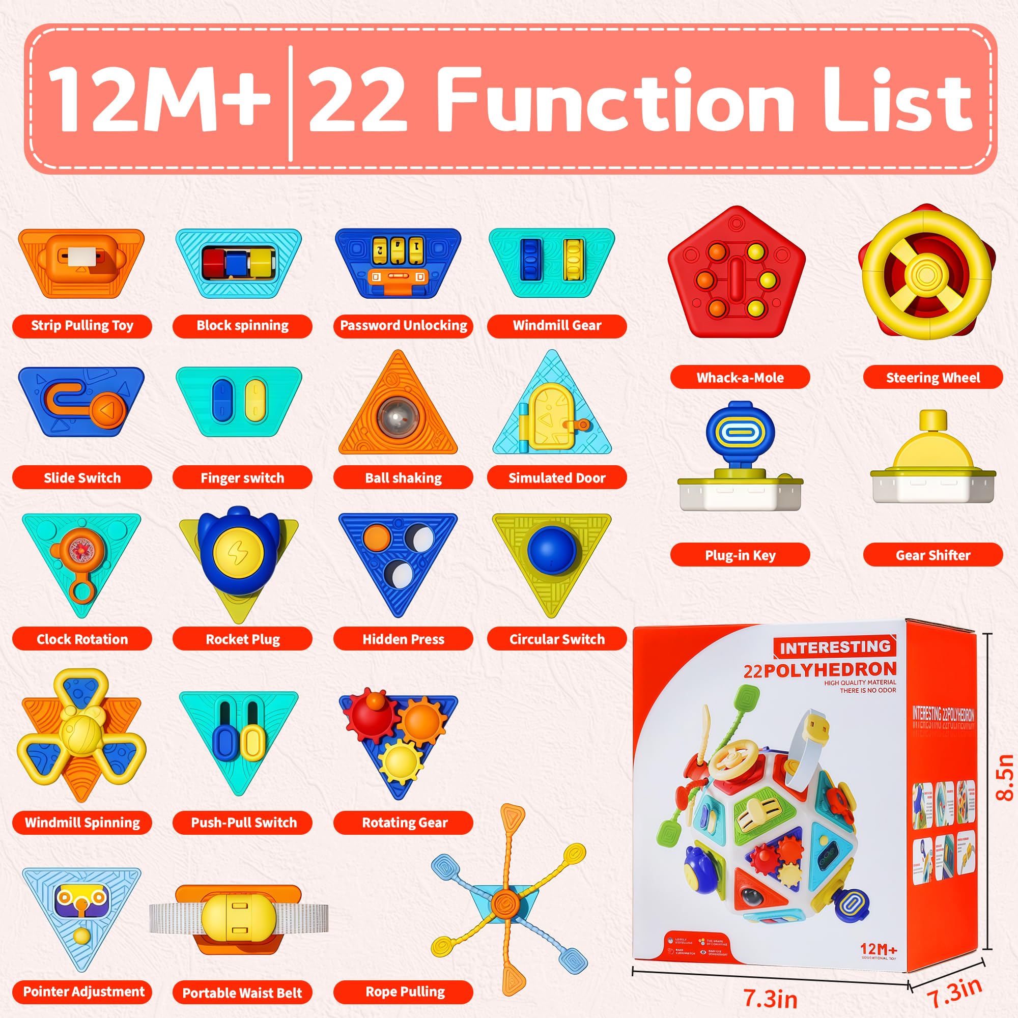 HCFJEH busy board hammer toy promotes hand-eye coordination during playtime.