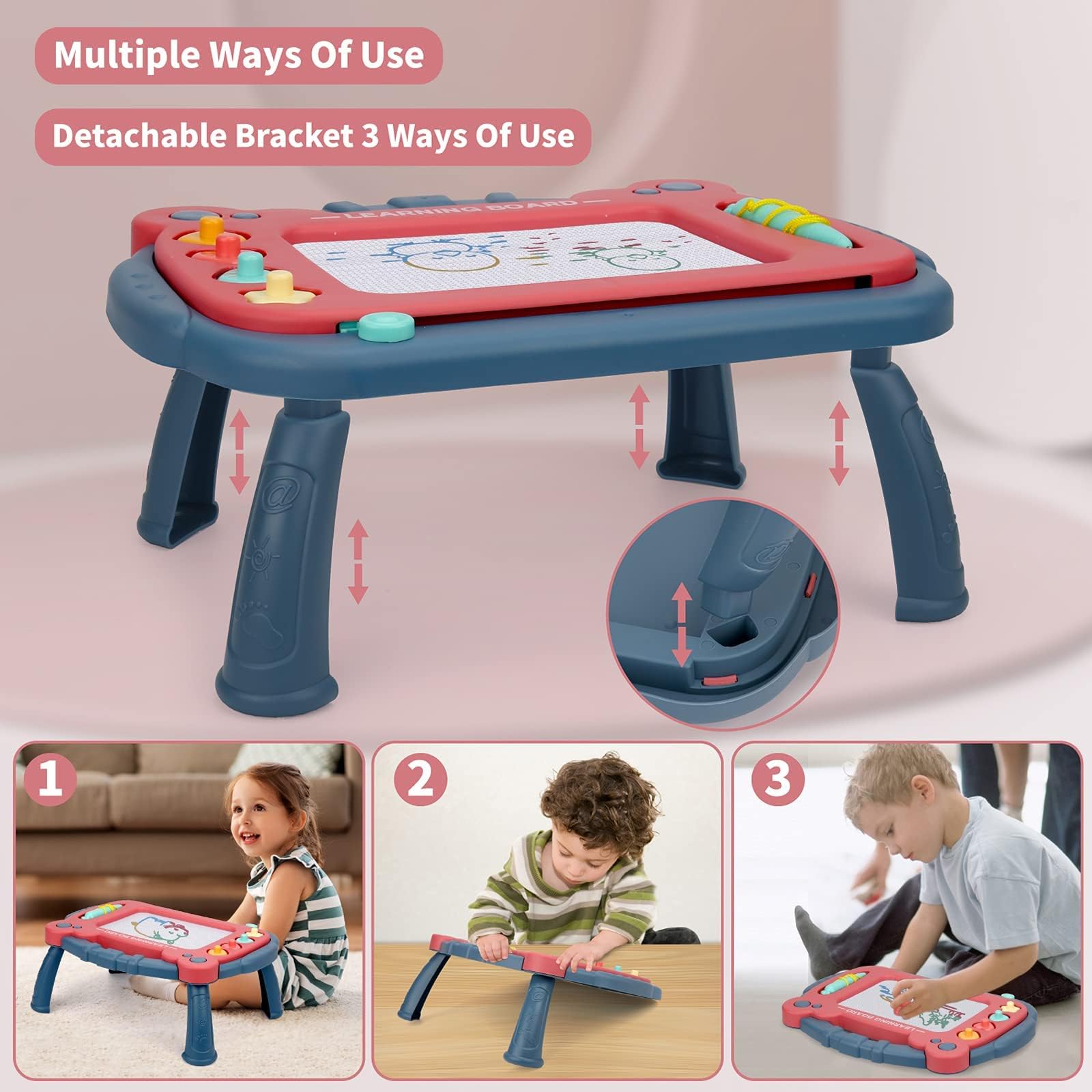 HCFJEH removable legs create a drawing table for easy learning.