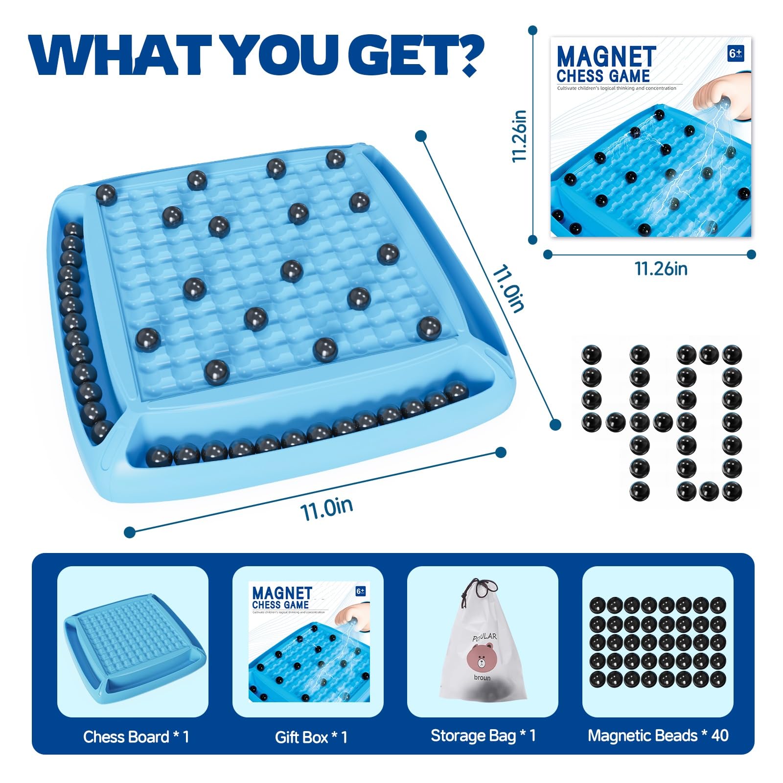 Hcusus magnet stones close-up, portable pieces for quick play
