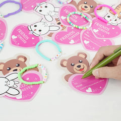 Hcyhcx valentines cards feature rabbit, cat, dog, bear designs kids love