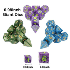 HD giant DND dice in green on table for immersive sessions