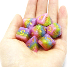 HD Rainbow Candy seven-die set, bright visuals to elevate table presence.