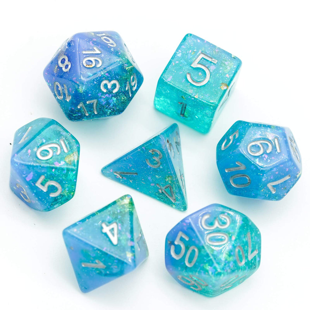 HDdais 7-Die Blue D12 glitter dice for varied outcomes
