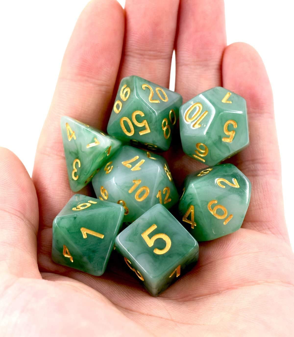 HDdais polyhedral dice with clear golden numbers for quick reads