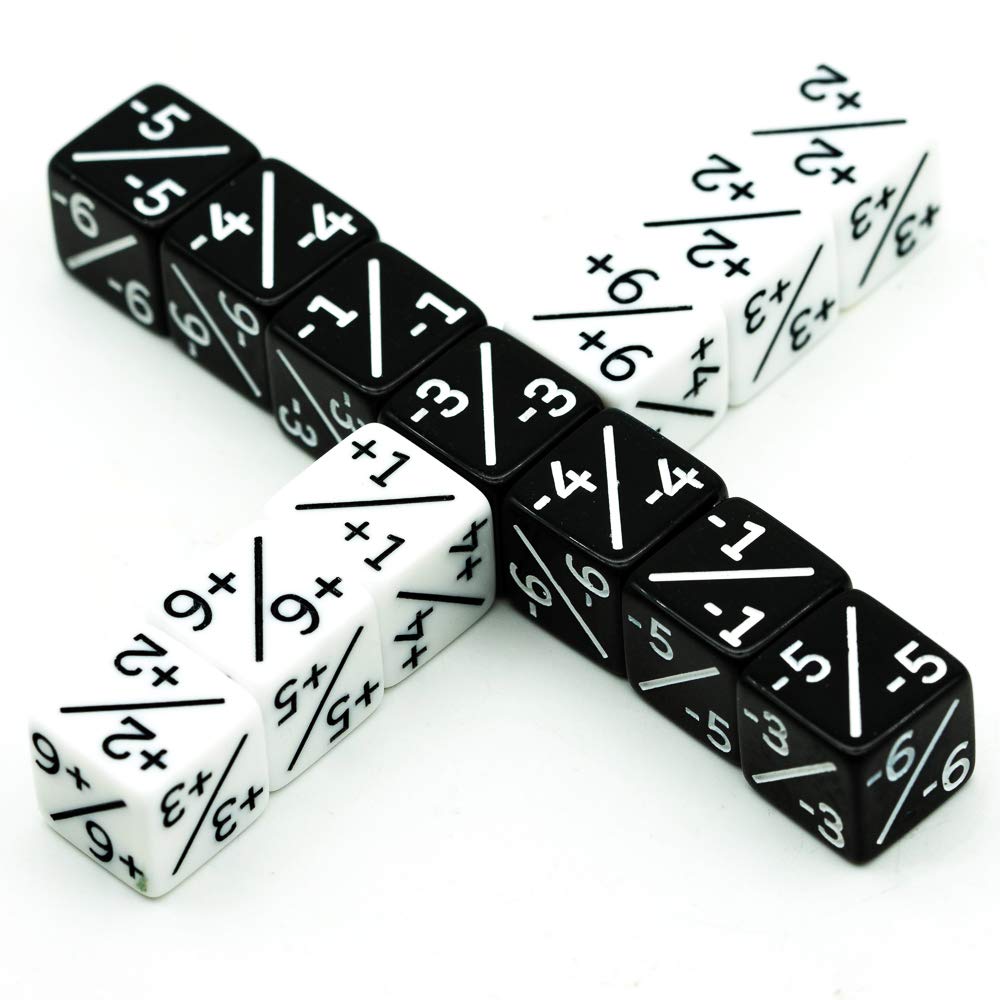 HDdais black D6 token dice counters aid negative stat tracking during play