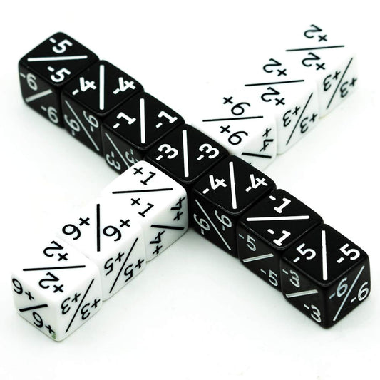 HDdais black D6 token dice counters aid negative stat tracking during play