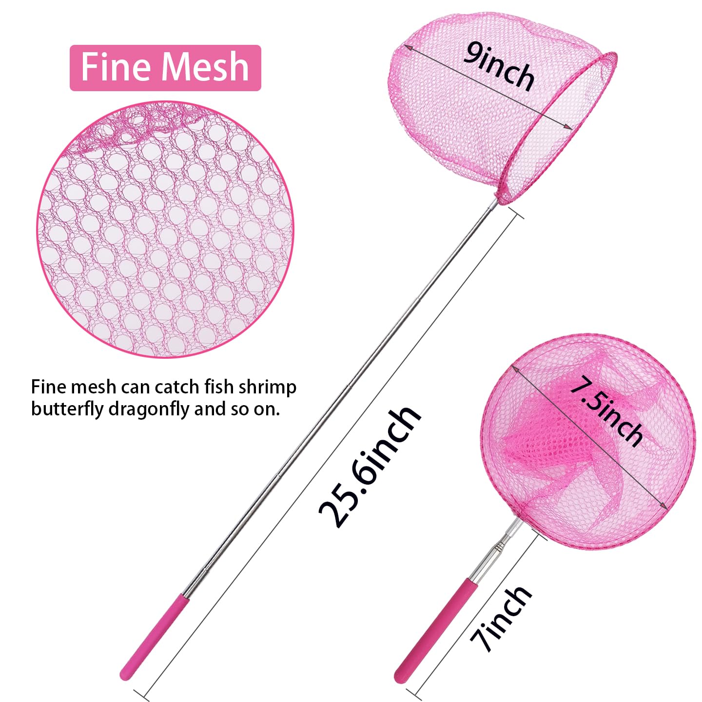 HDongany bug net extended reach shows adjustable length for beginners.