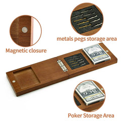 Hdsahdok cribbage board featuring magnetic closure for secure transport.
