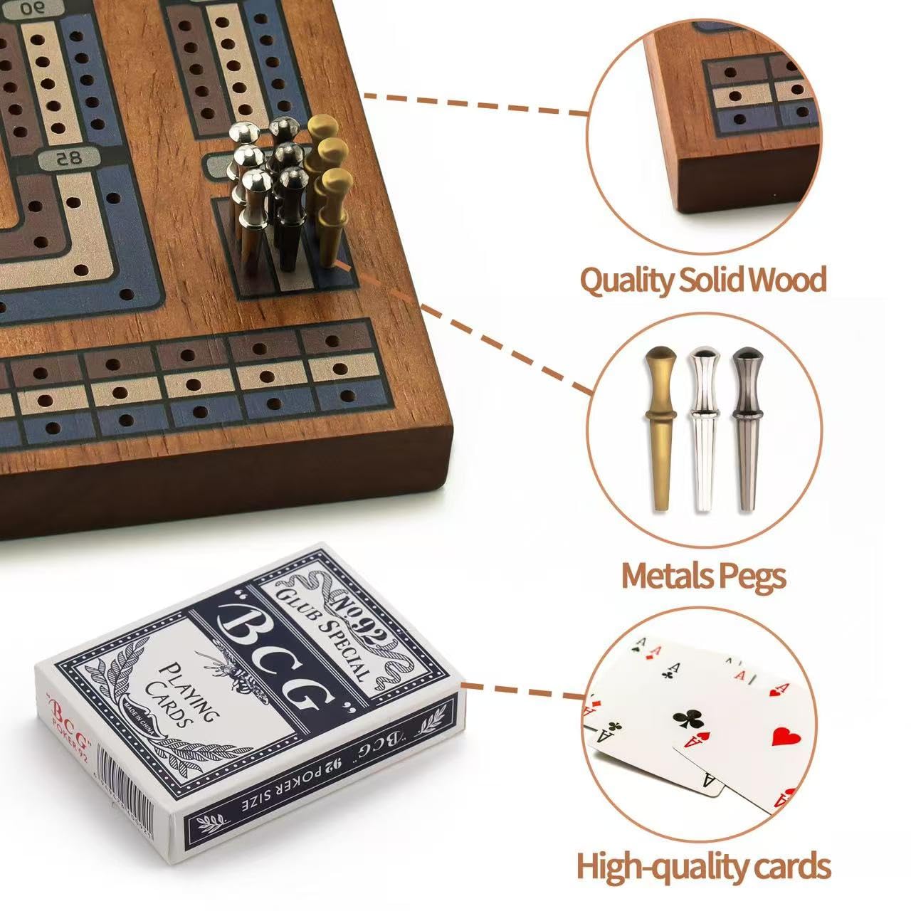 Hdsahdok 9-metal peg set in three colors for precise, durable play.
