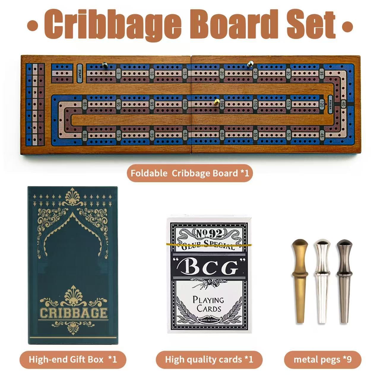 Hdsahdok cribbage set showing built-in storage in a compact case.