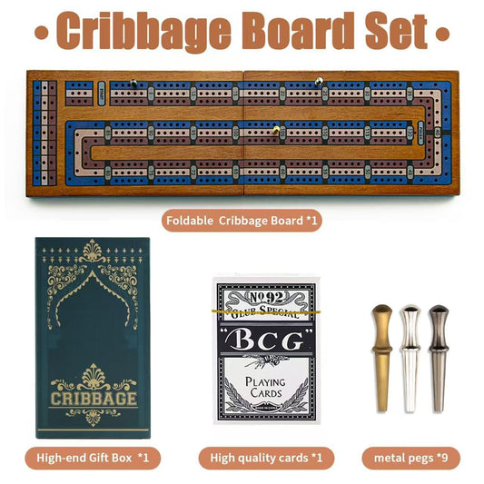 Hdsahdok cribbage set showing built-in storage in a compact case.