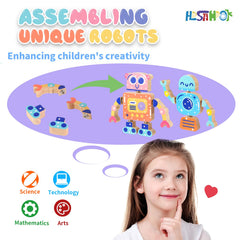 Hdsahdok wooden blocks set invites open-ended play and rapid robot assembly.